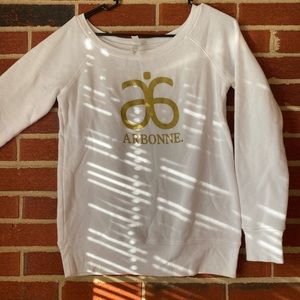 Off the shoulder Arbonne sweatshirt